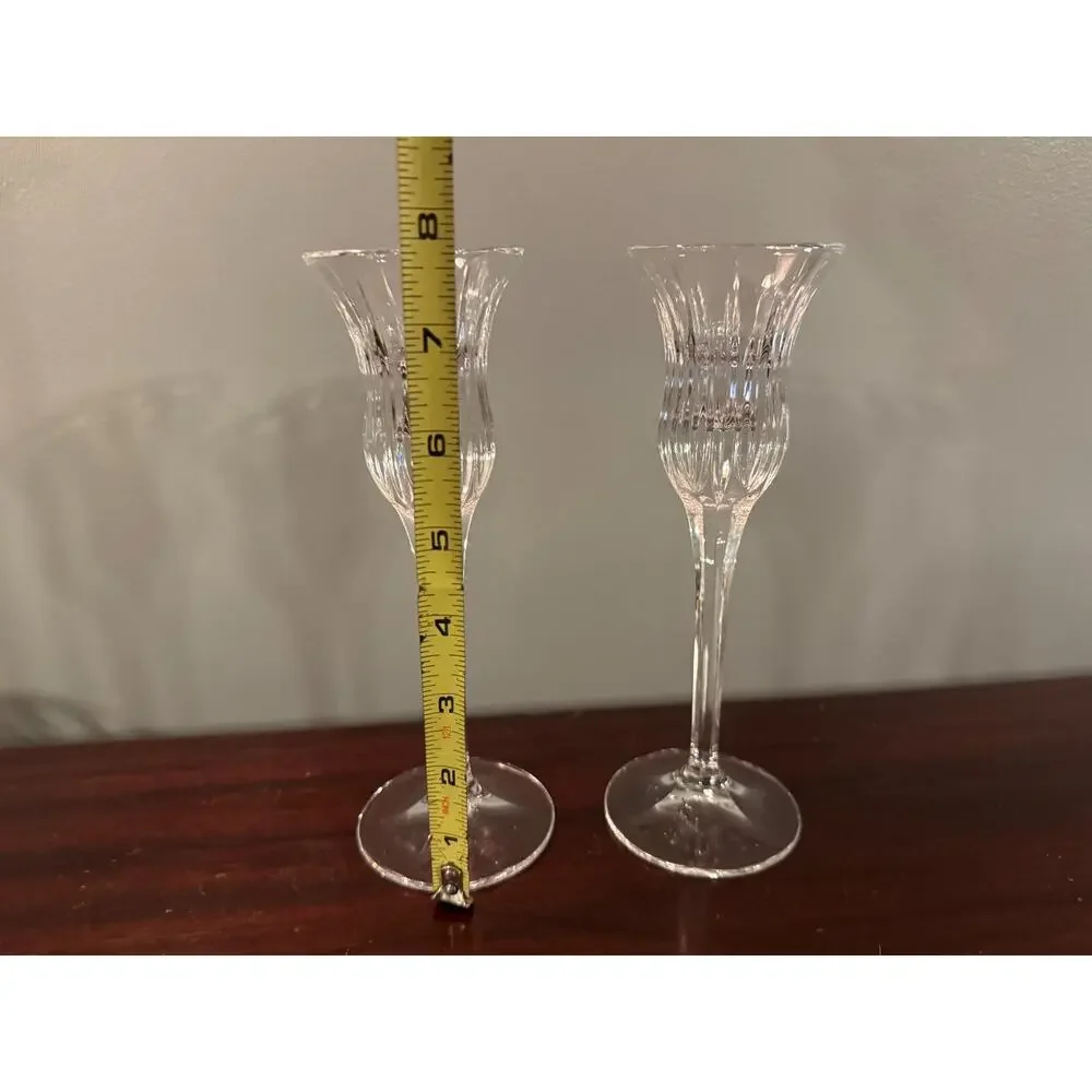 Mikasa Icicles Crystal Candle Holders 7.75